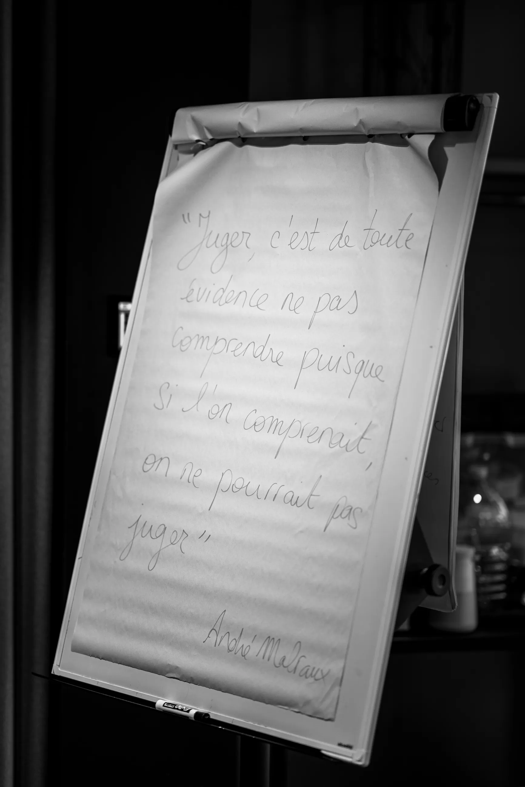 La photo d'une citation d'André Malraux